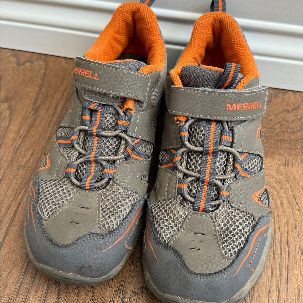 Merrell Boys' Gray and Orange Hiking Shoes Trailblazer